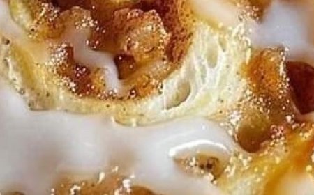 Peach Cinnamon Rolls with Glaze