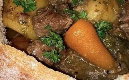 Meat Stew in a Bread Bowl