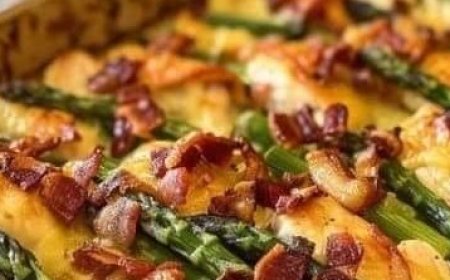 Chicken Potato Casserole with Bacon and Asparagus