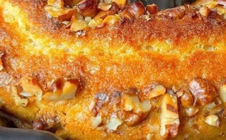 Simple Jam and Walnut Cake