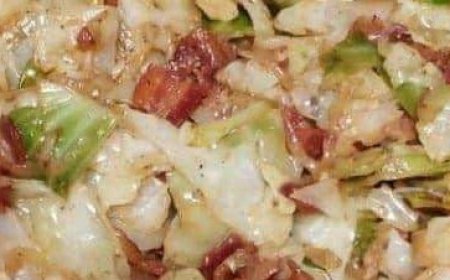 Fried Cabbage with Bacon Onion and Garlic