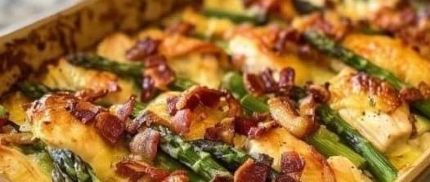 Chicken Potato Casserole with Bacon and Asparagus