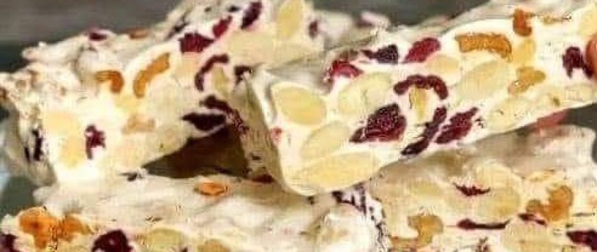 Nougat with Almonds, Walnuts, and Cranberries