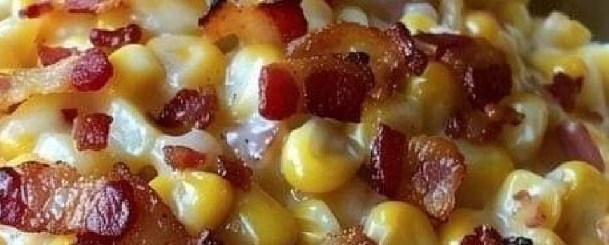 Slow Cooker Cheddar Corn with Bacon