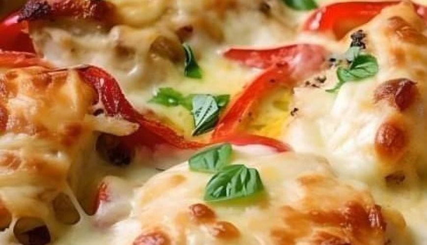 Cheesy Baked Chicken and Peppers