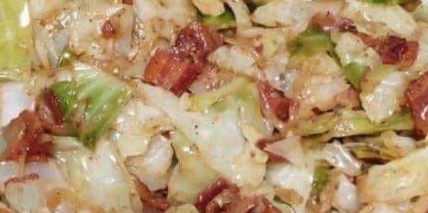 Fried Cabbage with Bacon Onion and Garlic