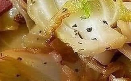 Fried Cabbage with Bacon Onion and Garlic