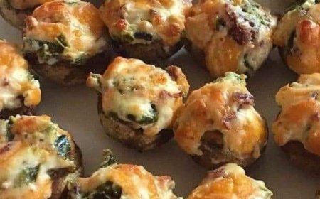 Delicious Mushrooms Stuffed with Crab Meat