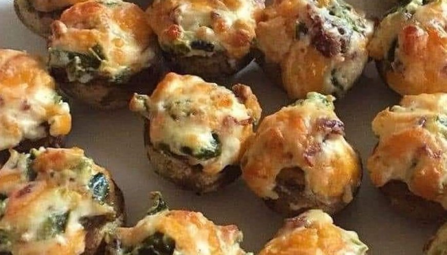 Delicious Mushrooms Stuffed with Crab Meat