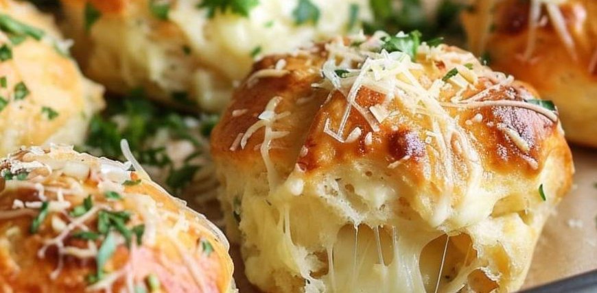 Baked Biscuit Garlic Cheese Bombs