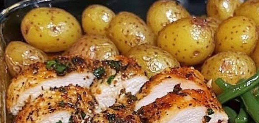 One-Pan Garlic Herb Chicken with Potatoes & Green Beans