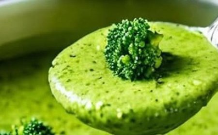 Delicious creamy broccoli soup