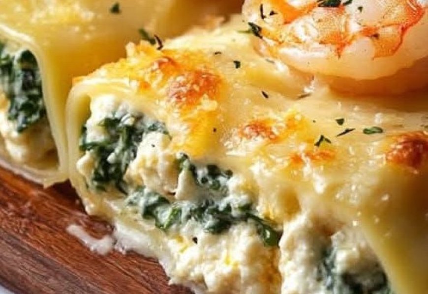 Shrimp and Spinach Alfredo Rollups recipe