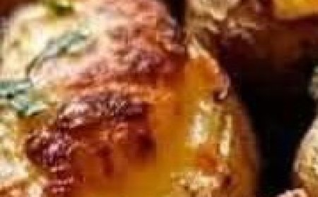 Pan scored potatoes