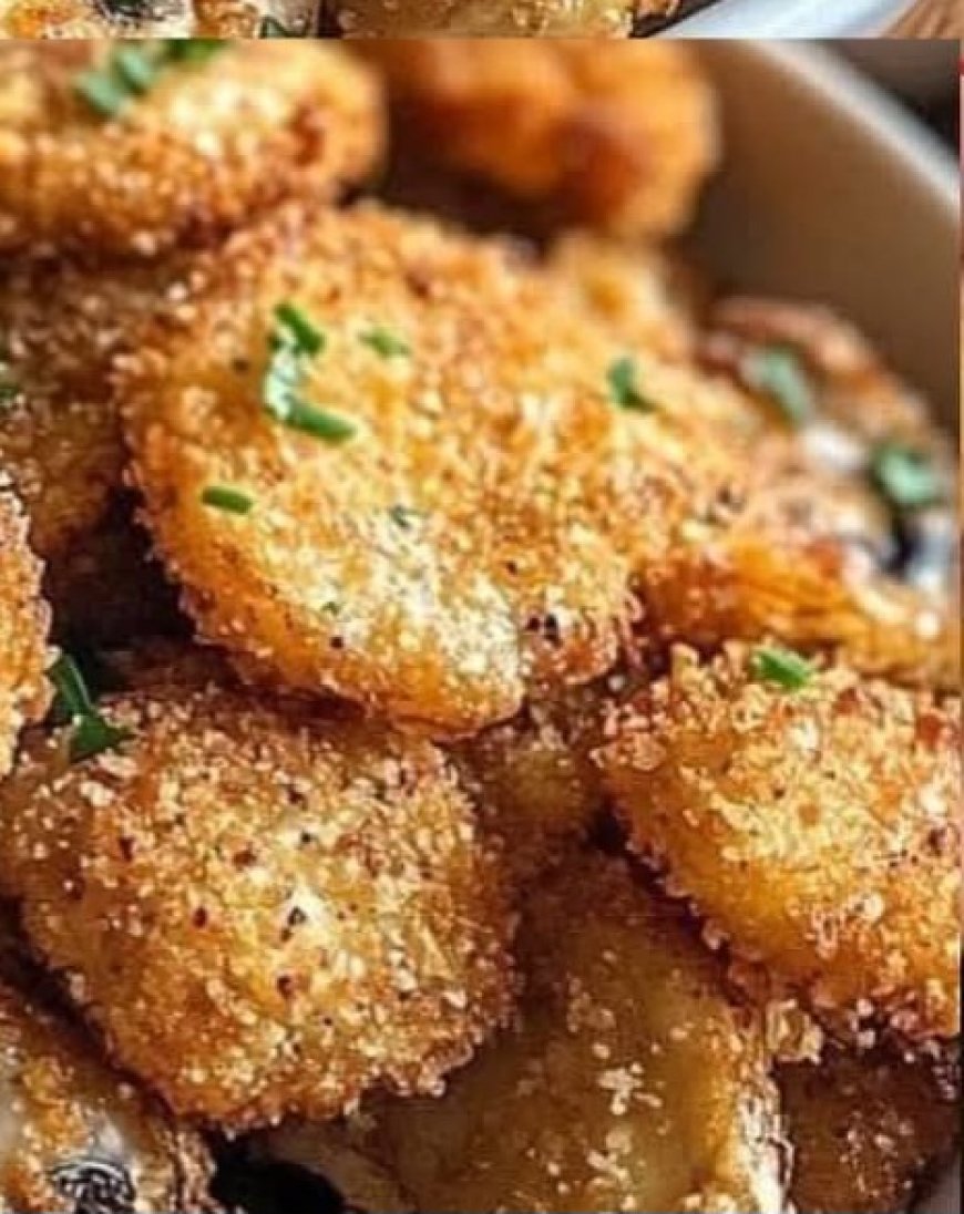 Golden Crunchy Breaded Mushrooms