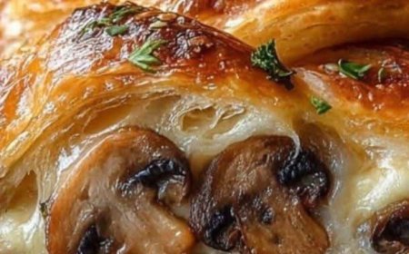 Mushroom and Cheese Puff Pastry