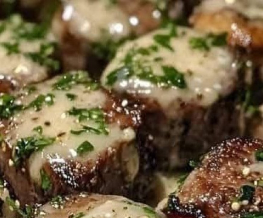 Garlic Butter Steak Bites and Cheesy Smashed Potatoes