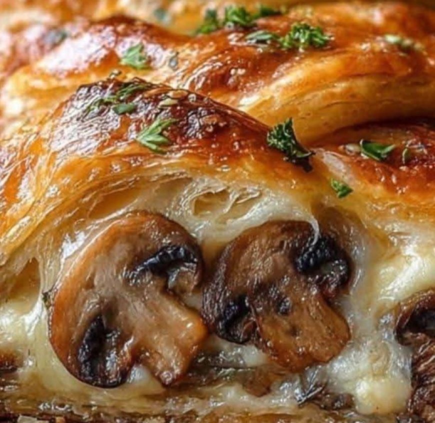 Mushroom and Cheese Puff Pastry