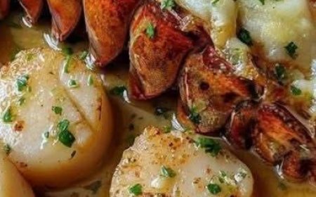 Garlic Butter Lobster Scallop Bliss