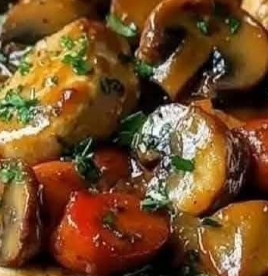 Air Fryer Garlic Butter Roasted Mushrooms